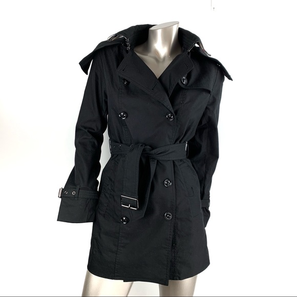 AUTHENTIC Burberry Detachable Hood Trench Coat Petite Adult - Picture 2 of 8